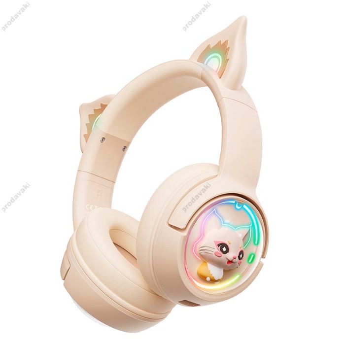 Бездротові Bluetooth навушники Onikuma B5 Cat Ear Wireless Gaming Headset BT 5.0 Ivory